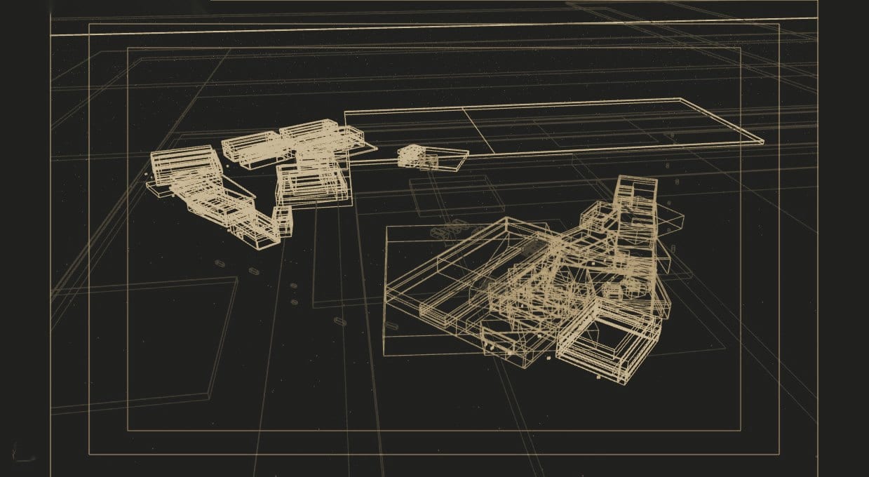 Fluvialis Haven masterplan wireframe in 3ds Max.