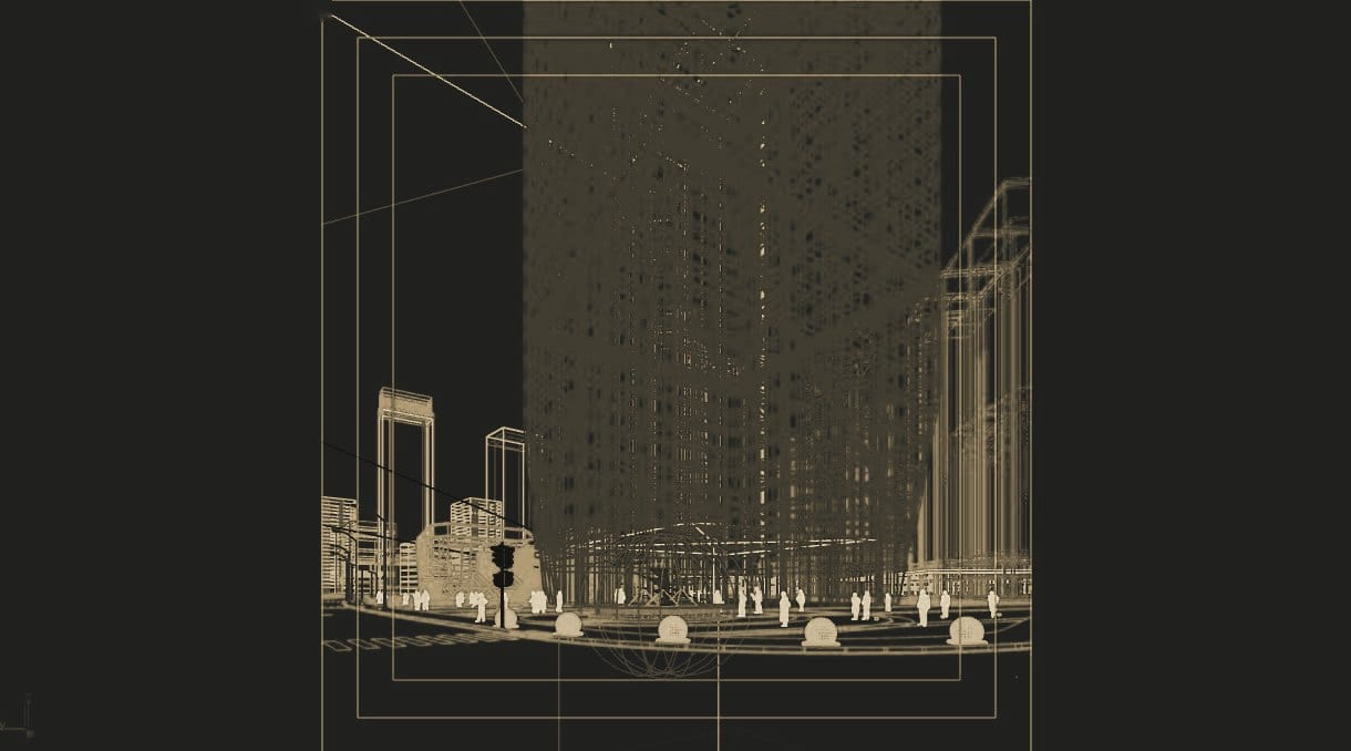 Obsidian Nexus wireframe in the 3ds Max viewport.